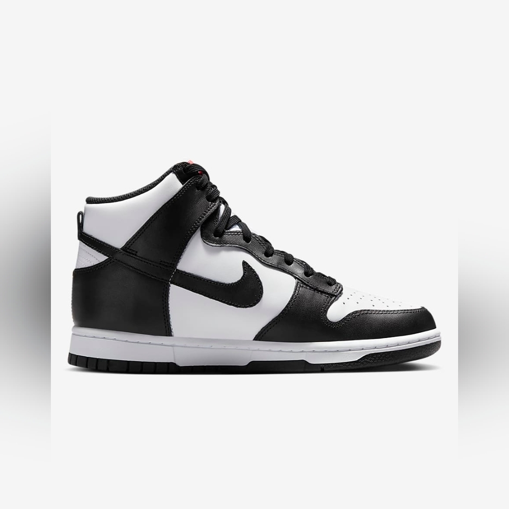 Nike Dunk High Tops In White/University Red/Black